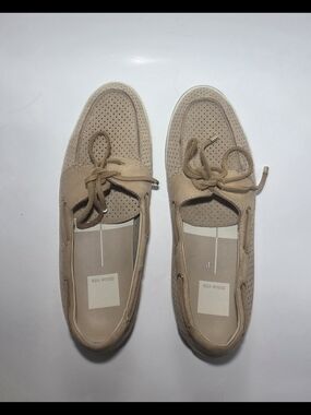 Dolce Vita Beige Suede Perforated Boat Shoes